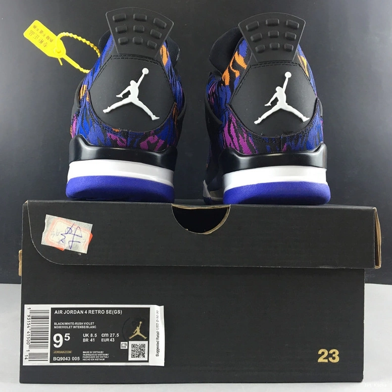 Retro 4 BQ9043-005 Violet - Black Rush (GS) Jordan 0509